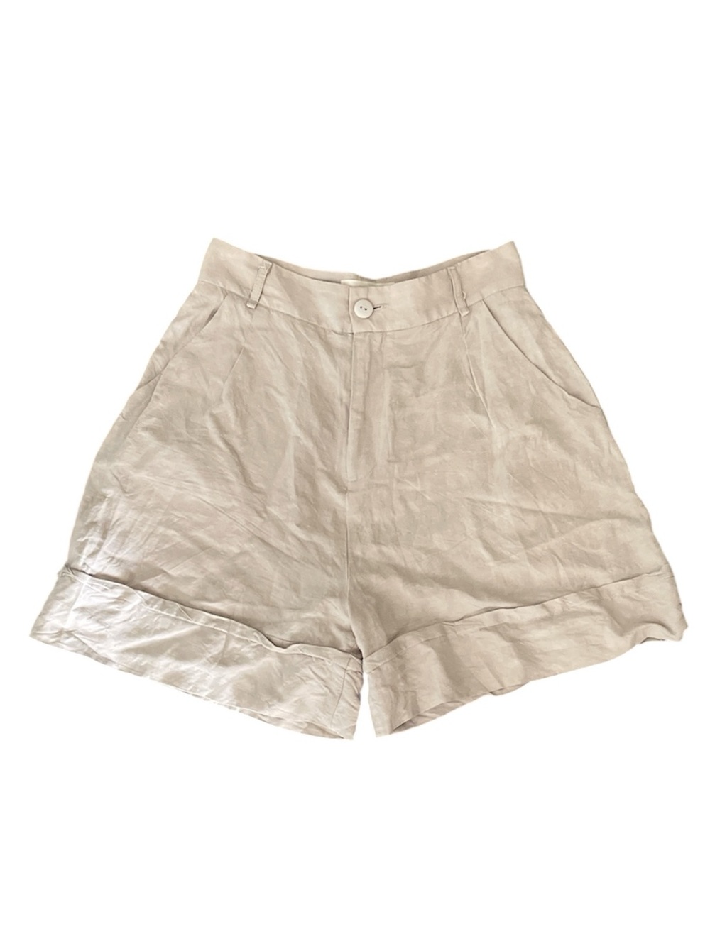 Eve Gravel Clarence high waist linen blend pleated shorts